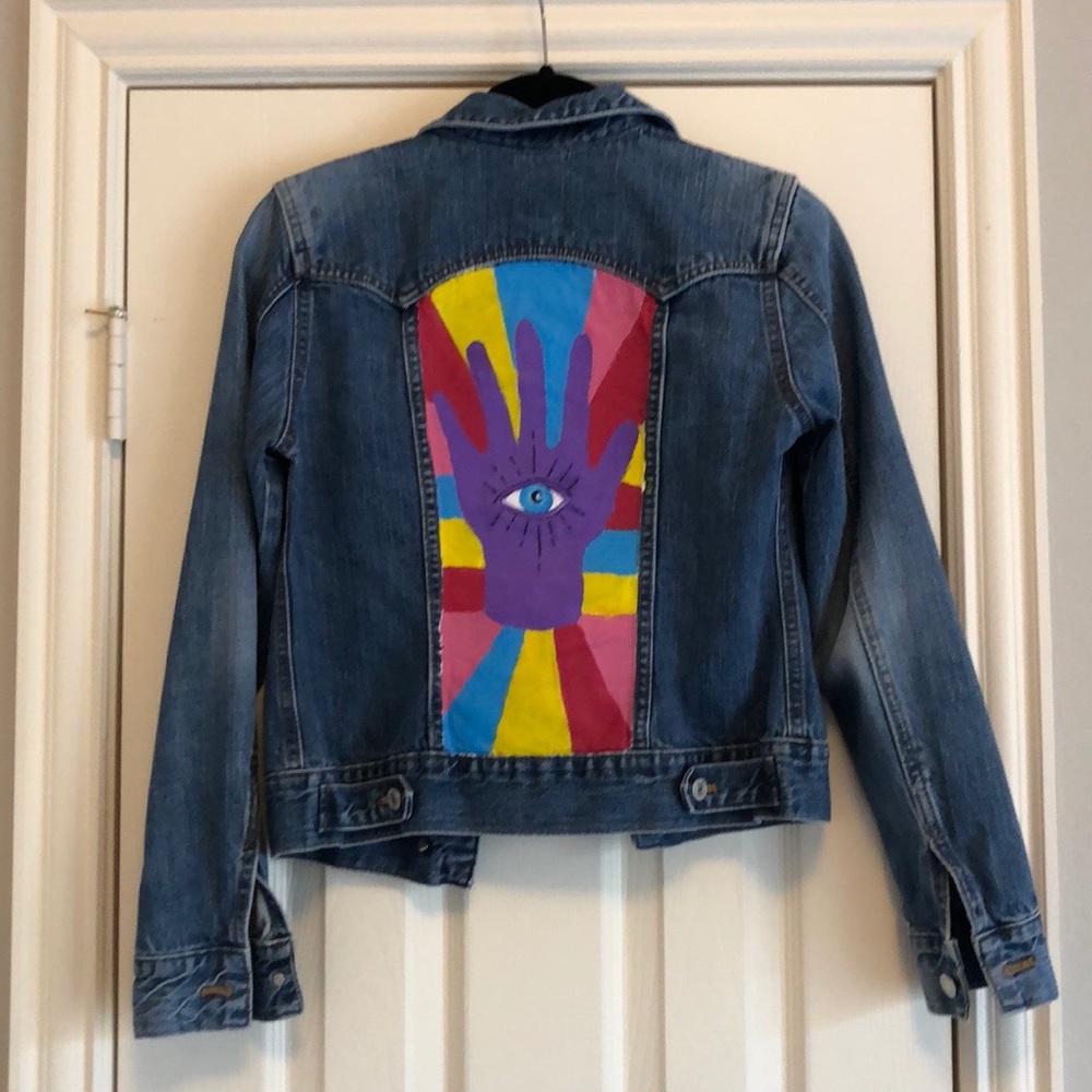 Vintage hand painted original design denim  jacket